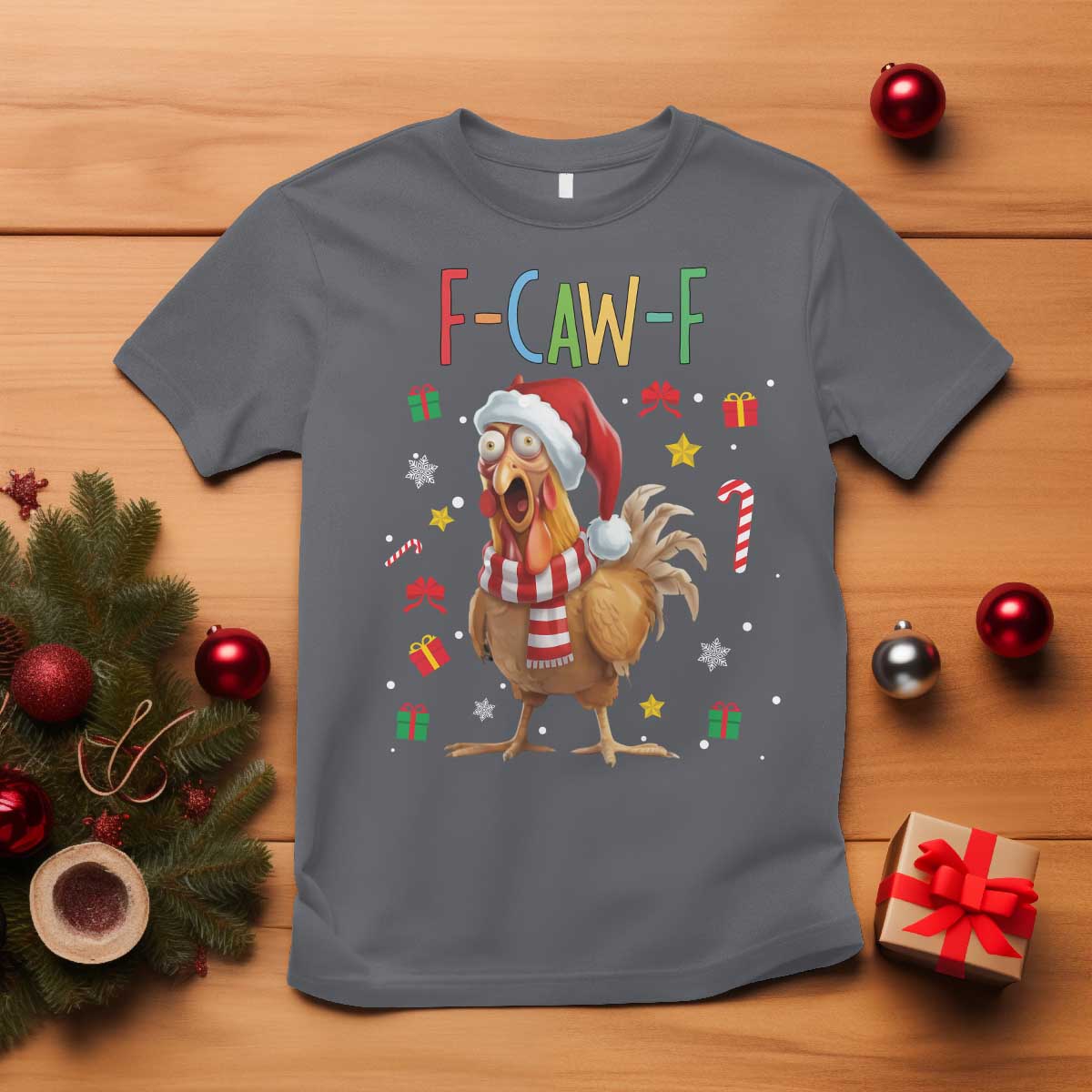 Funny F Caw F Chicken Joke Gift T Shirt Christmas Gift - Wonder Print Shop