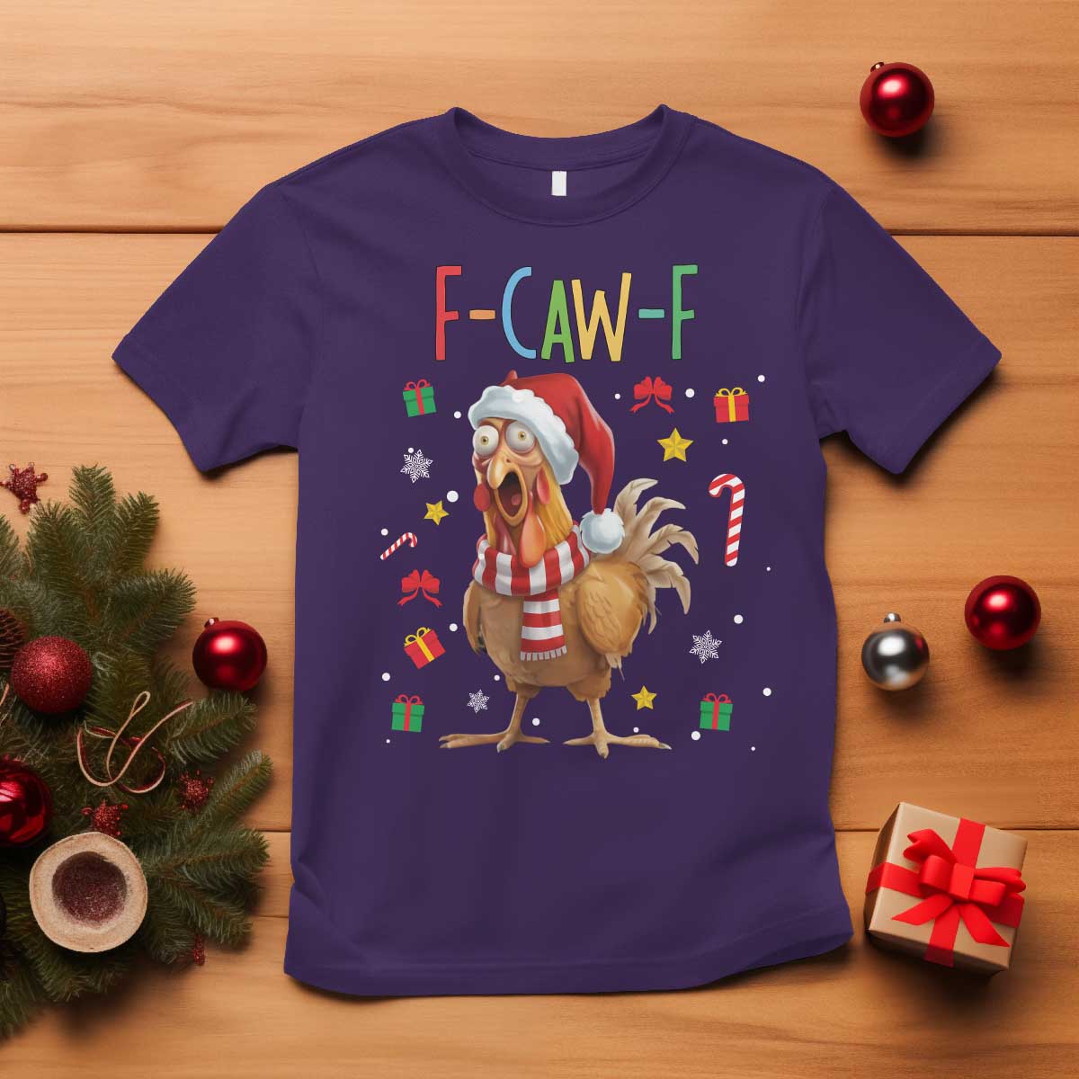Funny F Caw F Chicken Joke Gift T Shirt Christmas Gift - Wonder Print Shop