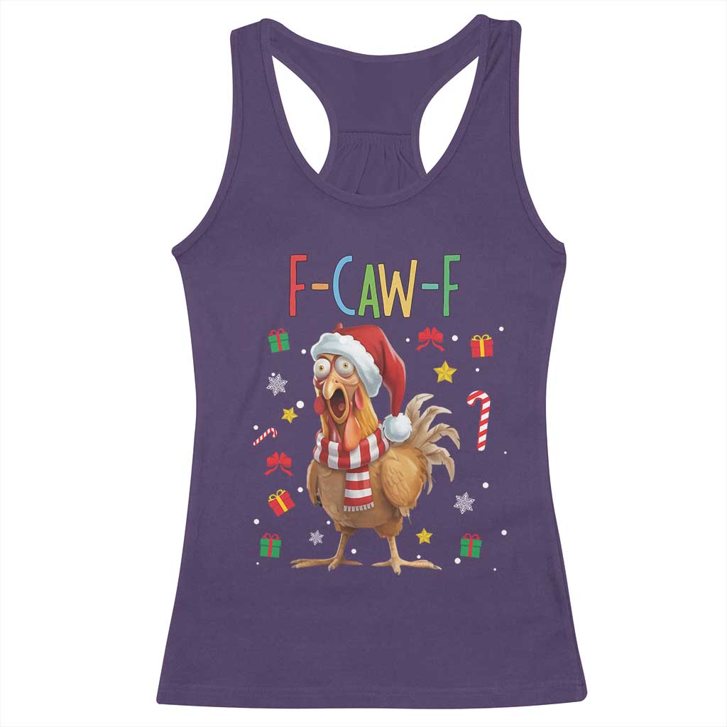 Funny F Caw F Chicken Joke Gift Racerback Tank Top Christmas Gift - Wonder Print Shop