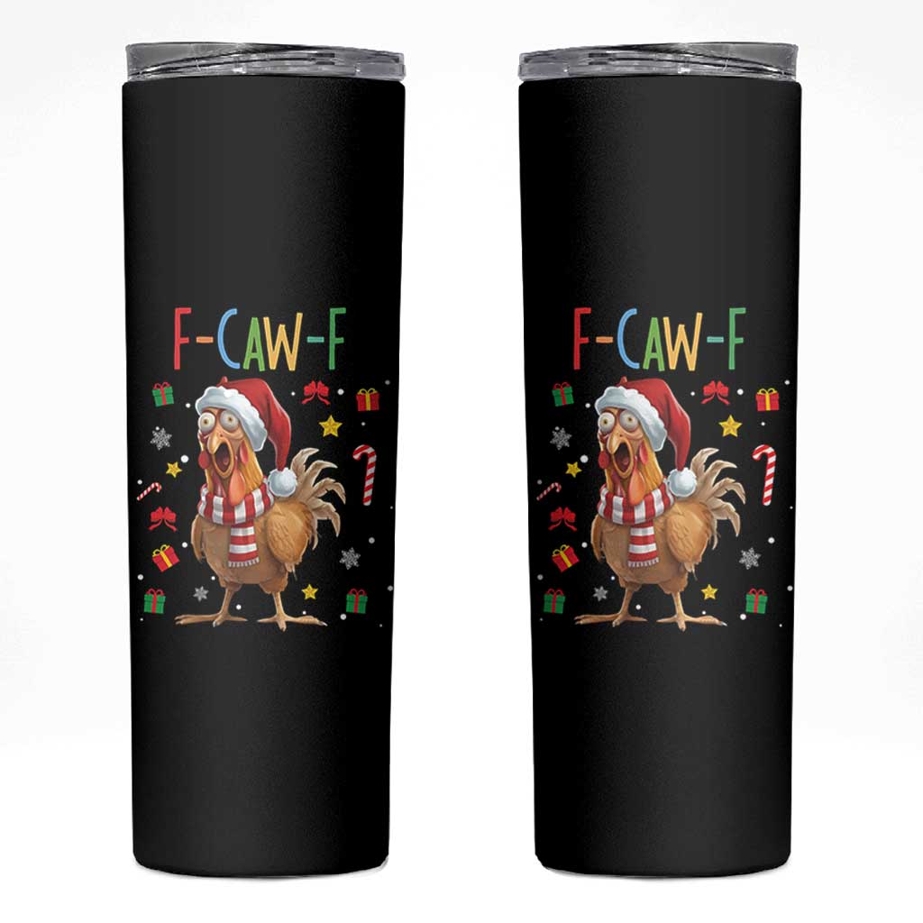Funny F Caw F Chicken Joke Gift Skinny Tumbler Christmas Gift - Wonder Print Shop