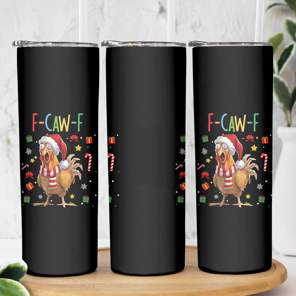 Funny F Caw F Chicken Joke Gift Skinny Tumbler Christmas Gift - Wonder Print Shop
