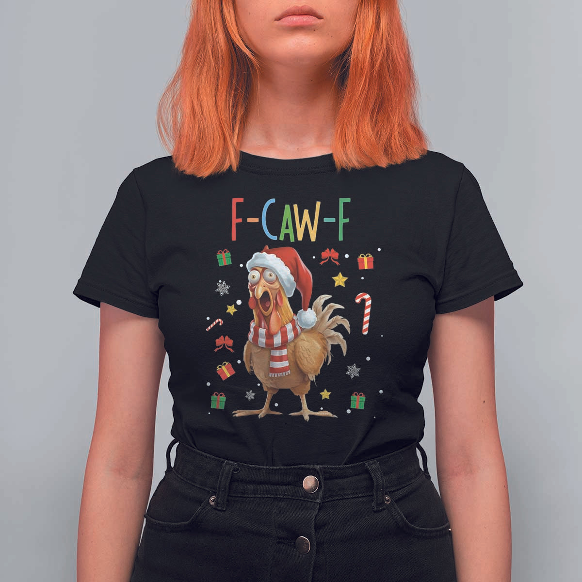 Funny F Caw F Chicken Joke Gift T Shirt For Women Christmas Gift - Wonder Print Shop