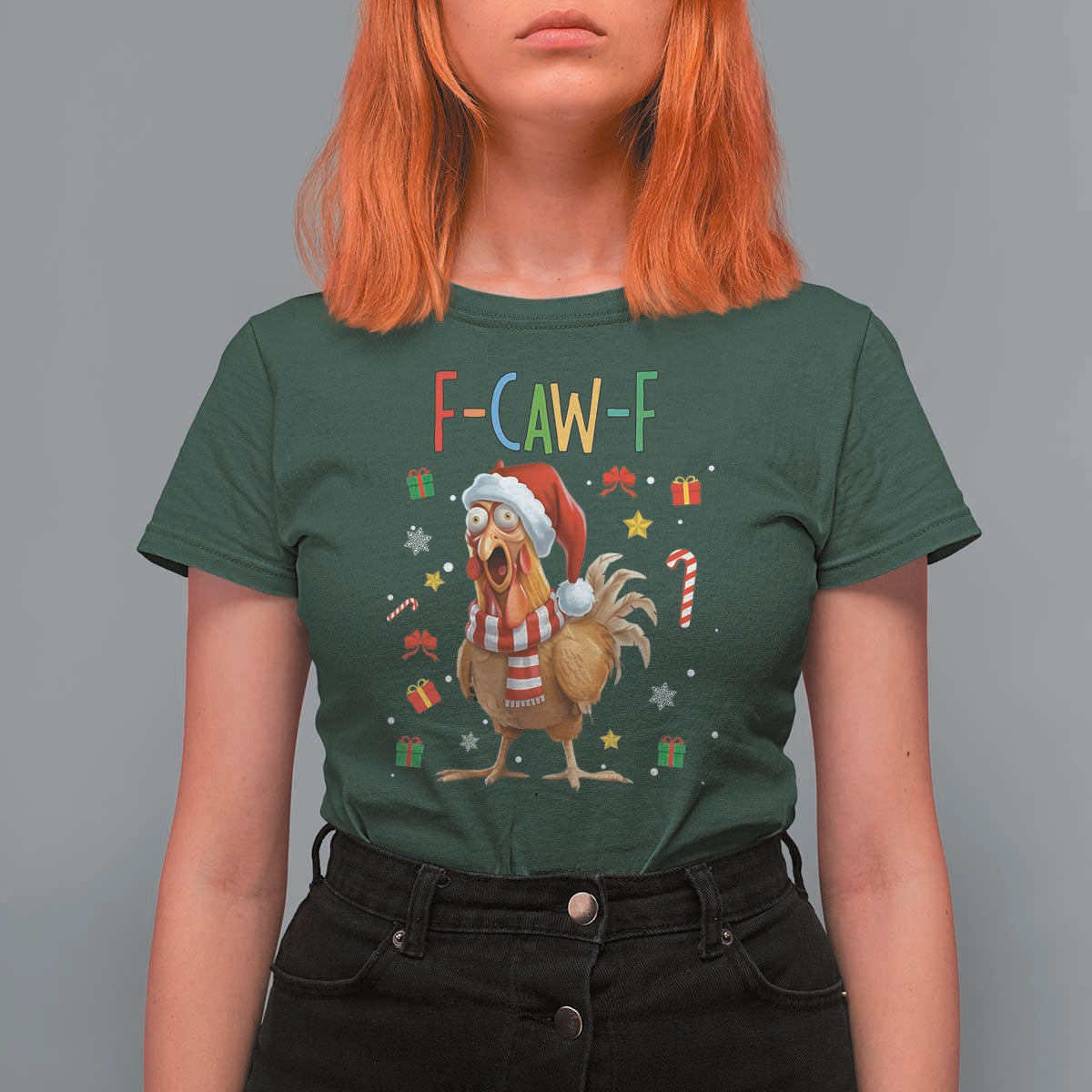 Funny F Caw F Chicken Joke Gift T Shirt For Women Christmas Gift - Wonder Print Shop