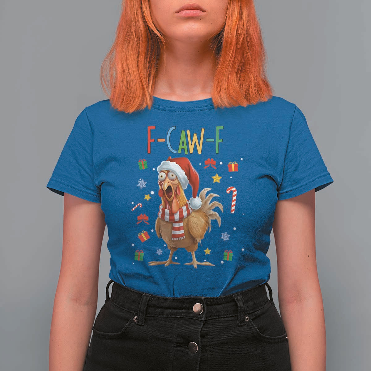 Funny F Caw F Chicken Joke Gift T Shirt For Women Christmas Gift - Wonder Print Shop