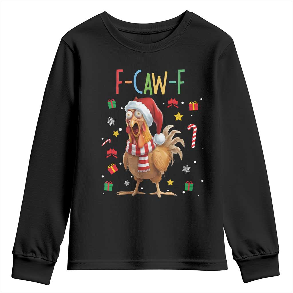 Funny F Caw F Chicken Joke Gift Youth Sweatshirt Christmas Gift - Wonder Print Shop