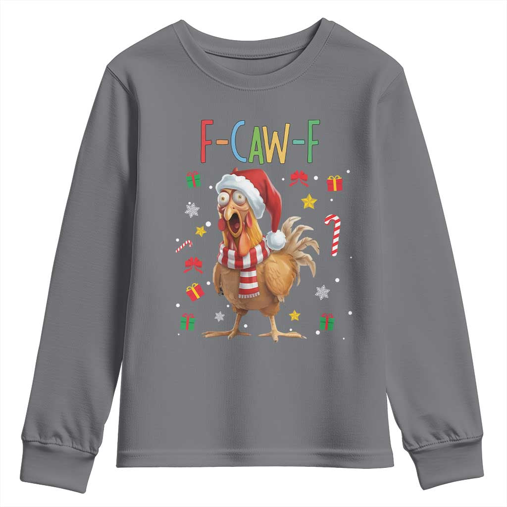Funny F Caw F Chicken Joke Gift Youth Sweatshirt Christmas Gift - Wonder Print Shop