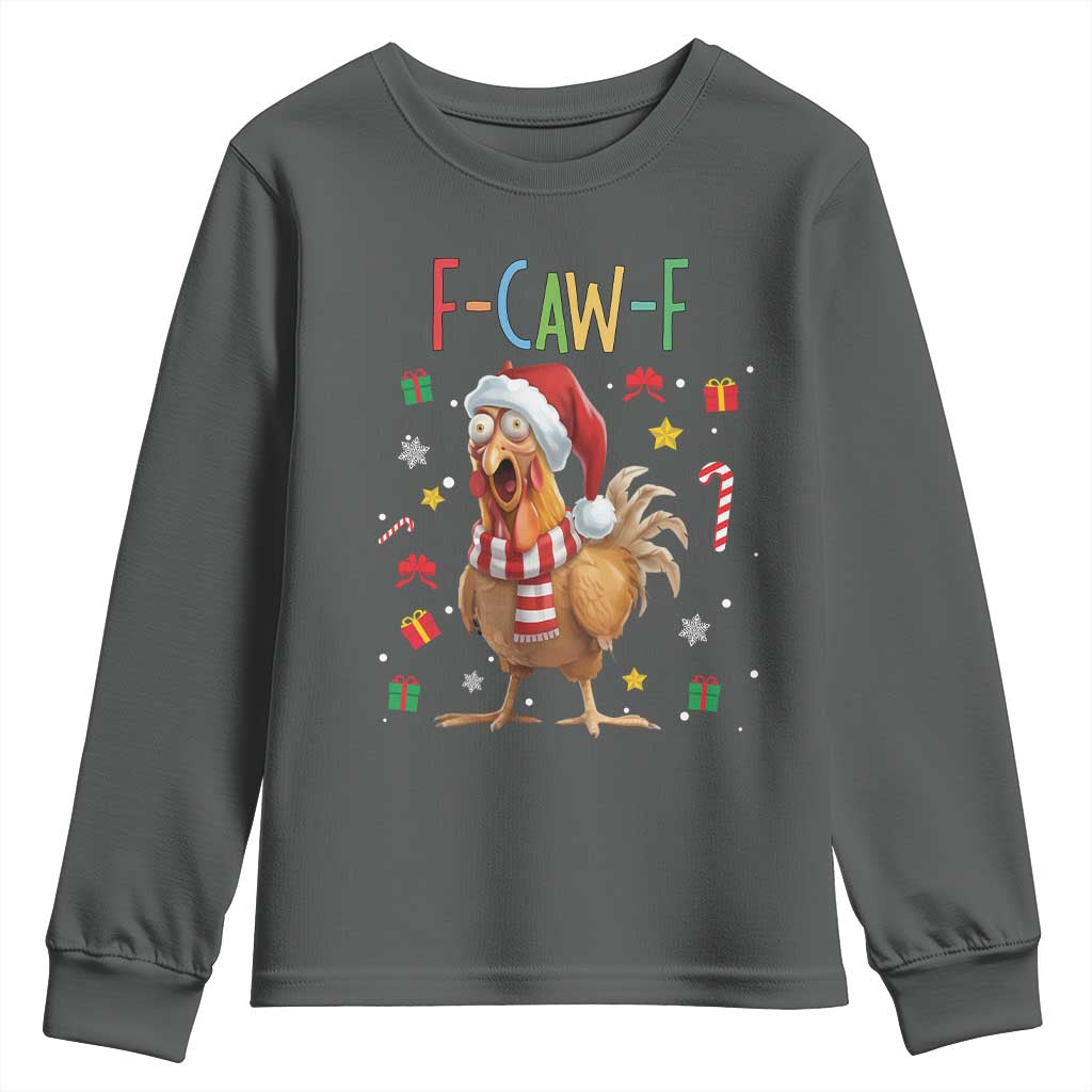 Funny F Caw F Chicken Joke Gift Youth Sweatshirt Christmas Gift - Wonder Print Shop