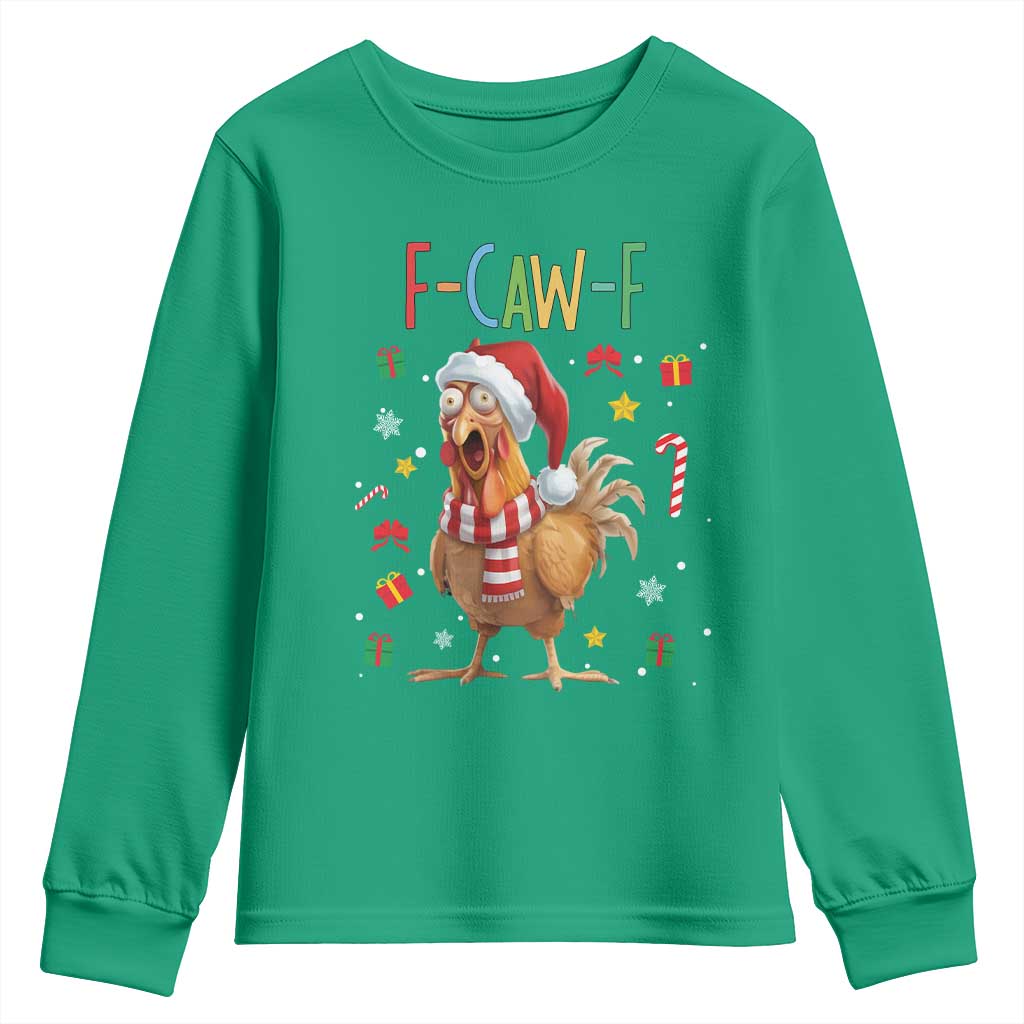 Funny F Caw F Chicken Joke Gift Youth Sweatshirt Christmas Gift - Wonder Print Shop
