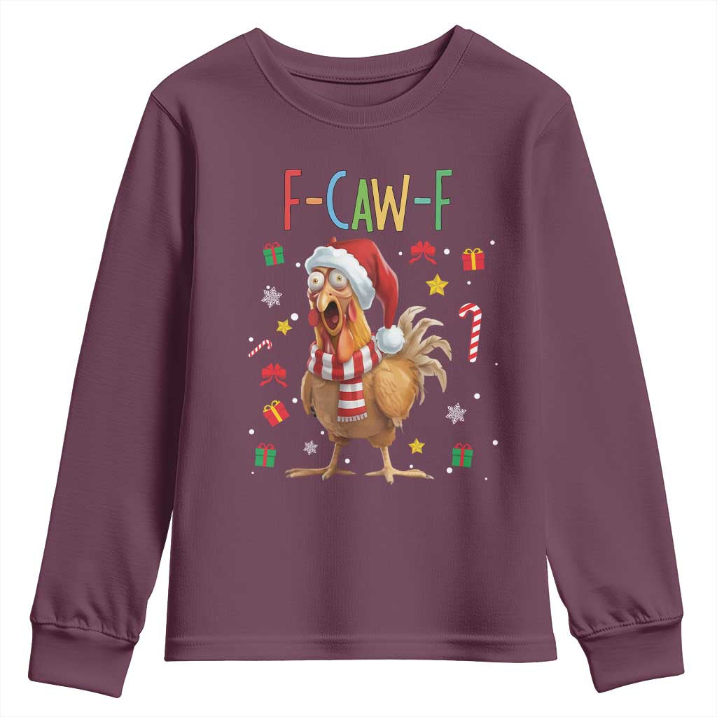 Funny F Caw F Chicken Joke Gift Youth Sweatshirt Christmas Gift - Wonder Print Shop