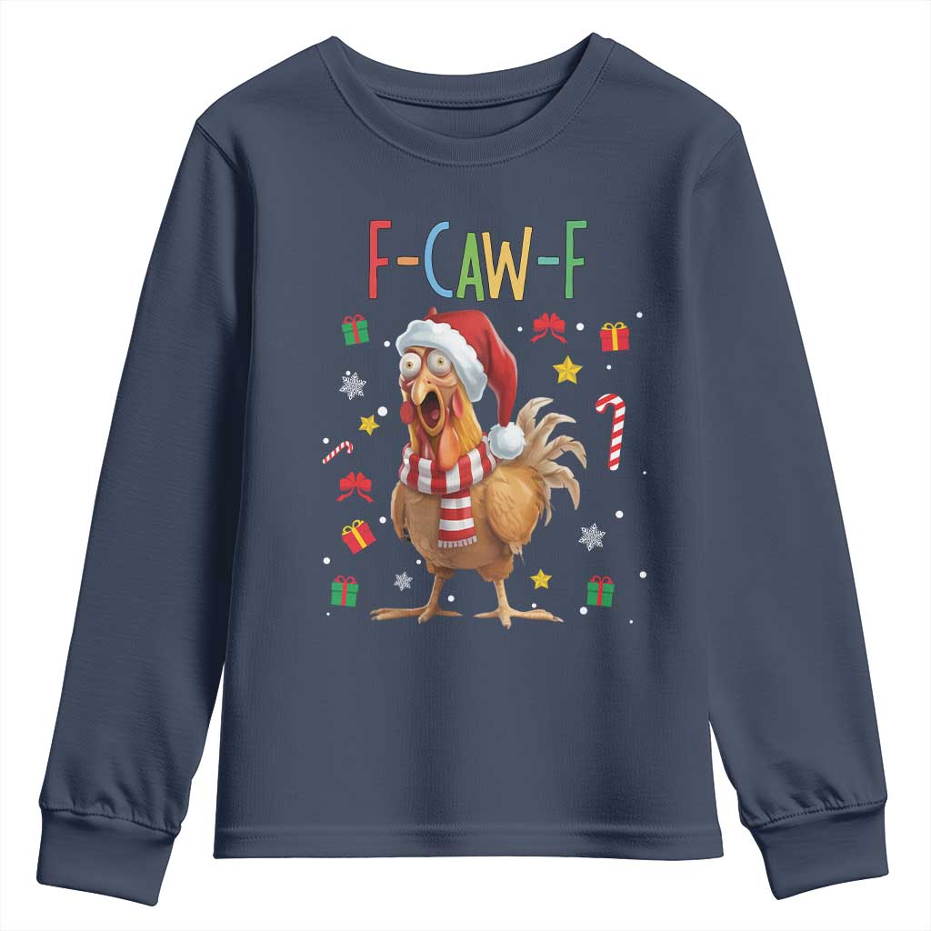 Funny F Caw F Chicken Joke Gift Youth Sweatshirt Christmas Gift - Wonder Print Shop