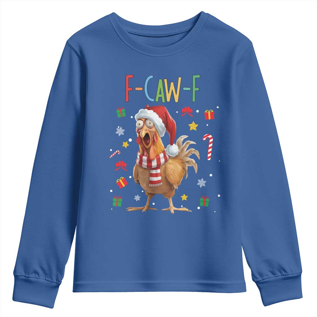 Funny F Caw F Chicken Joke Gift Youth Sweatshirt Christmas Gift - Wonder Print Shop