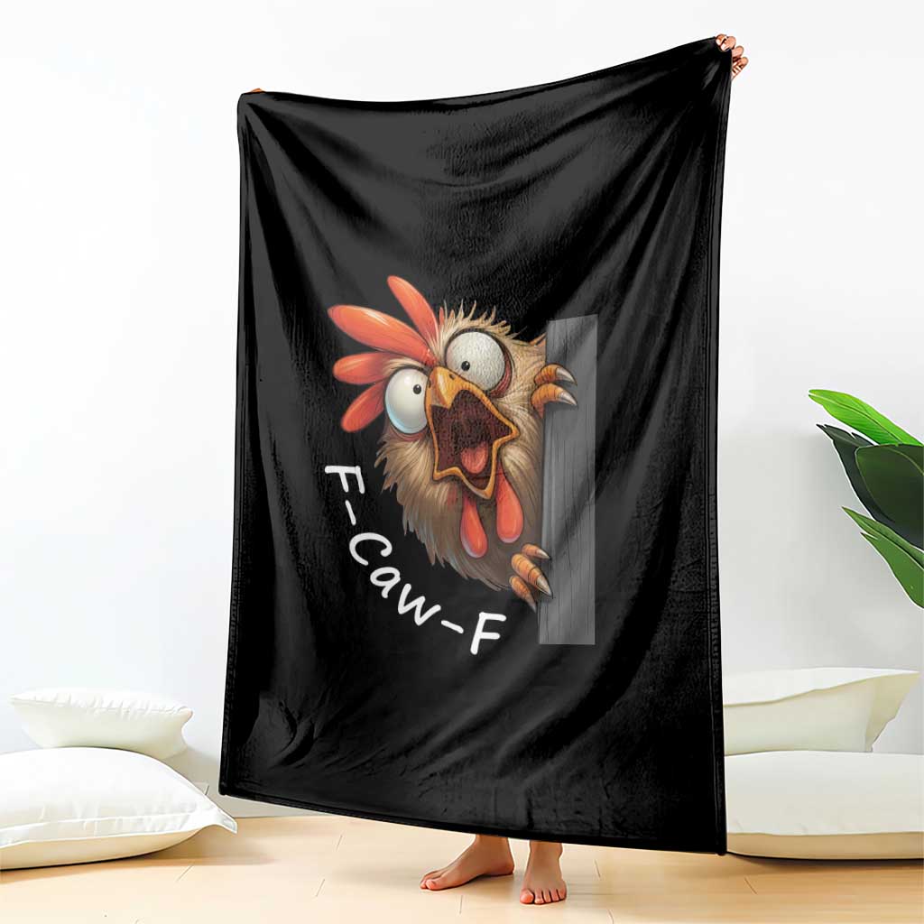 F-Caw-F Chicken Joke Throw Blanket Funny Screaming Gift - Wonder Print Shop