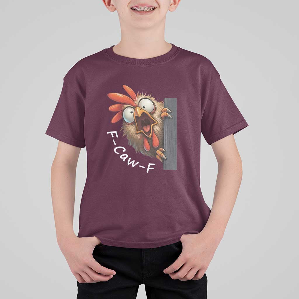 F-Caw-F Chicken Joke T Shirt For Kid Funny Screaming Gift - Wonder Print Shop