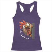 F-Caw-F Chicken Joke Racerback Tank Top Funny Screaming Gift - Wonder Print Shop