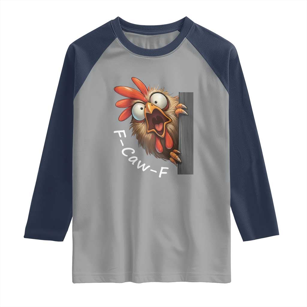 F-Caw-F Chicken Joke Raglan Shirt Funny Screaming Gift - Wonder Print Shop