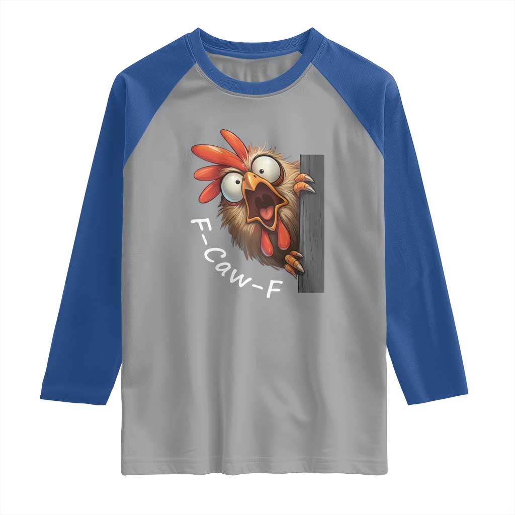 F-Caw-F Chicken Joke Raglan Shirt Funny Screaming Gift - Wonder Print Shop