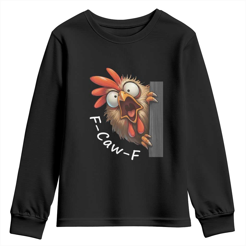 F-Caw-F Chicken Joke Youth Sweatshirt Funny Screaming Gift - Wonder Print Shop