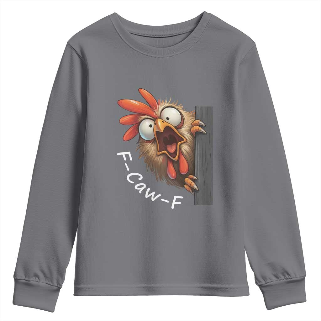 F-Caw-F Chicken Joke Youth Sweatshirt Funny Screaming Gift - Wonder Print Shop