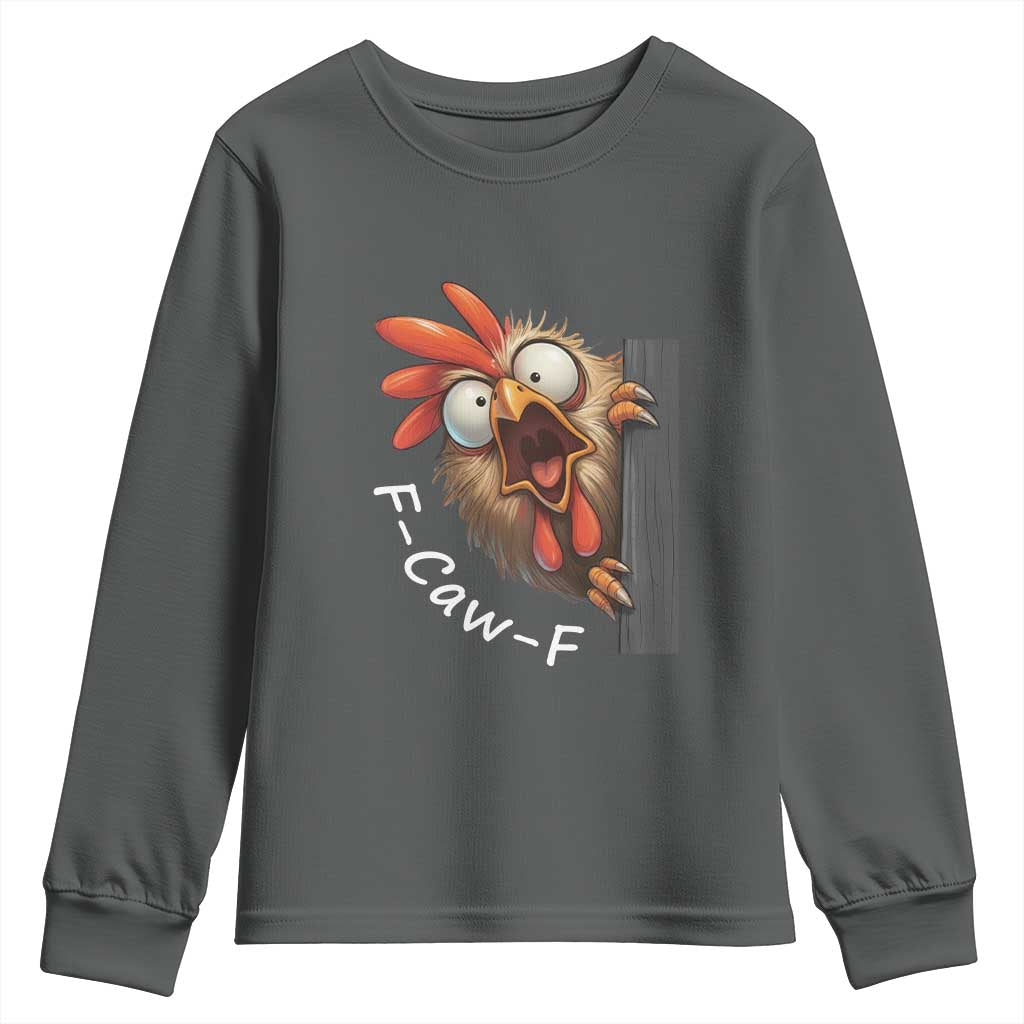 F-Caw-F Chicken Joke Youth Sweatshirt Funny Screaming Gift - Wonder Print Shop