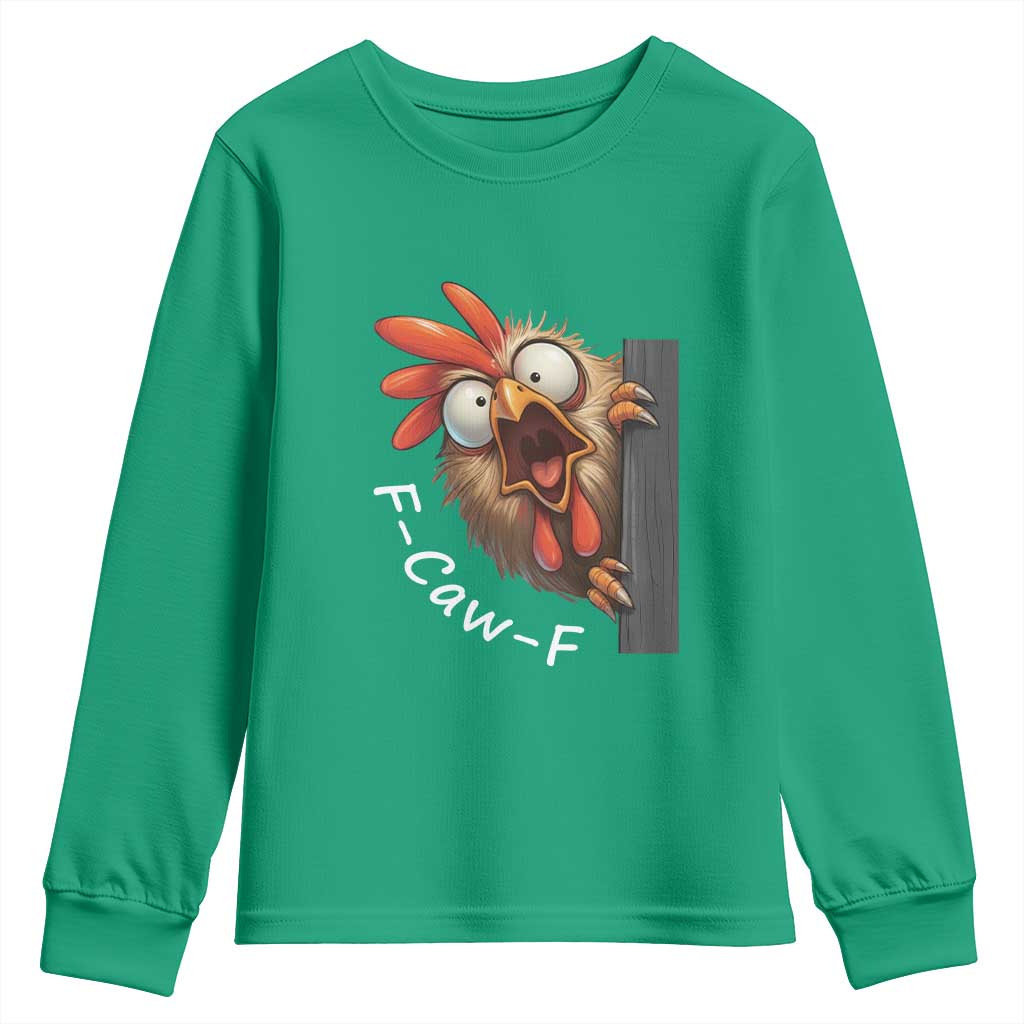 F-Caw-F Chicken Joke Youth Sweatshirt Funny Screaming Gift - Wonder Print Shop