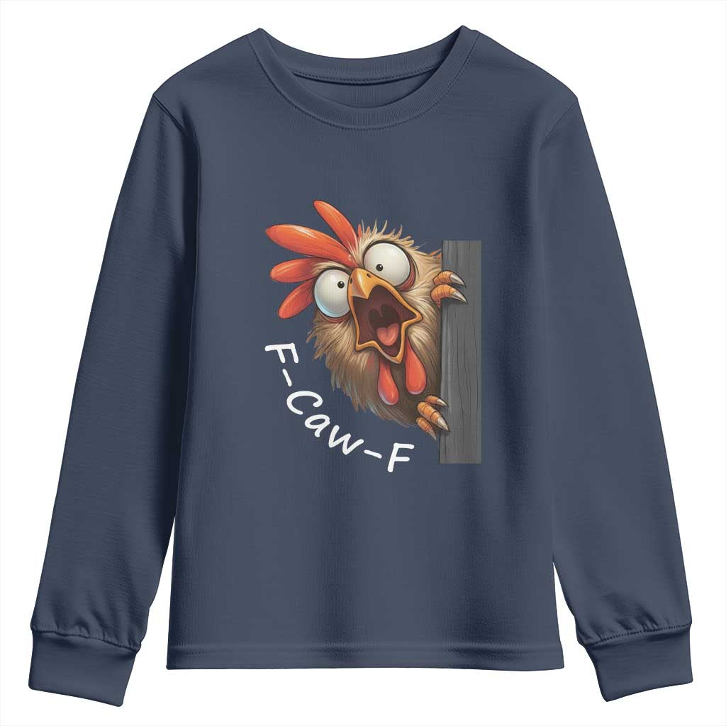F-Caw-F Chicken Joke Youth Sweatshirt Funny Screaming Gift - Wonder Print Shop