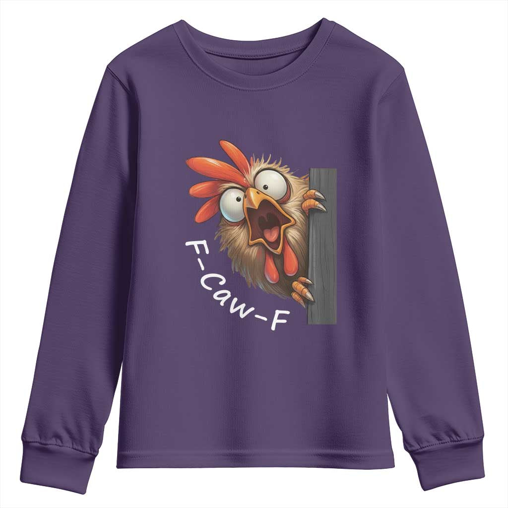 F-Caw-F Chicken Joke Youth Sweatshirt Funny Screaming Gift - Wonder Print Shop