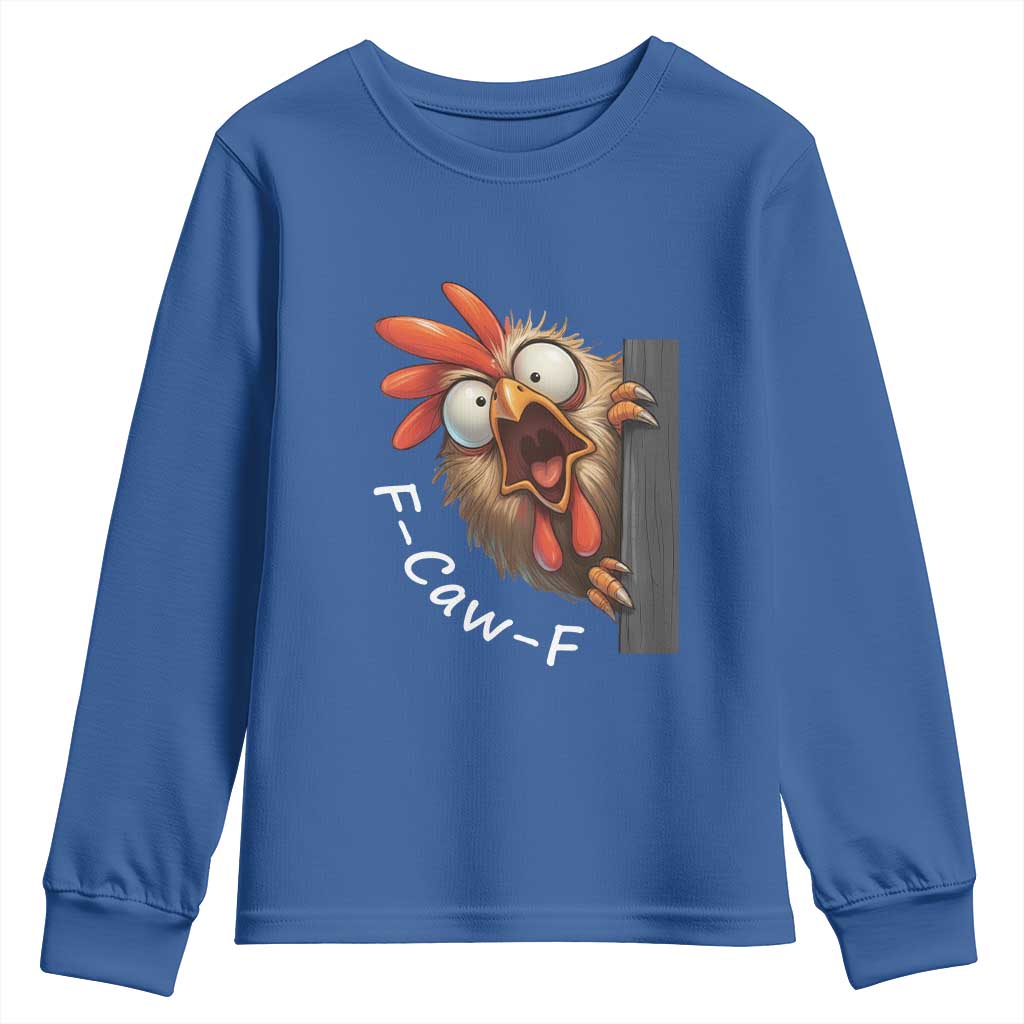 F-Caw-F Chicken Joke Youth Sweatshirt Funny Screaming Gift - Wonder Print Shop
