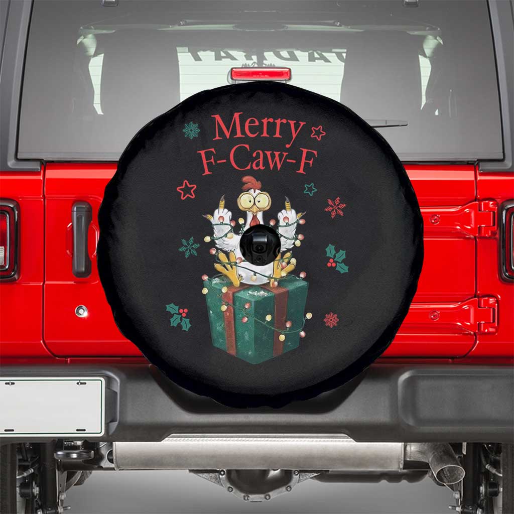 Merry F-Caw-F Chicken Spare Tire Cover Funny Christmas Gift - Wonder Print Shop