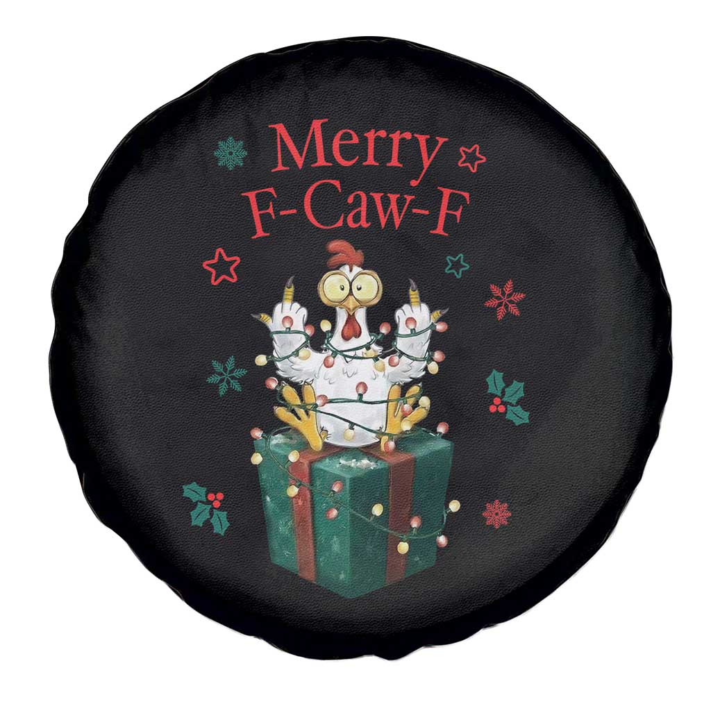 Merry F-Caw-F Chicken Spare Tire Cover Funny Christmas Gift - Wonder Print Shop