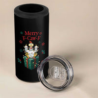 Merry F-Caw-F Chicken 4 in 1 Can Cooler Tumbler Funny Christmas Gift - Wonder Print Shop