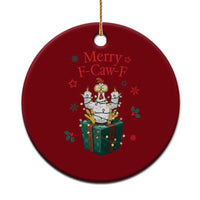 Merry F-Caw-F Chicken Ceramic Ornament Funny Xmas Gift - Wonder Print Shop