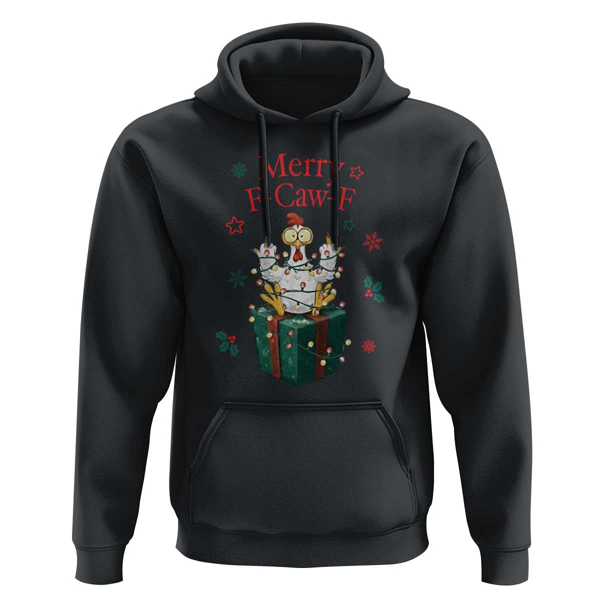 Merry F-Caw-F Chicken Hoodie Funny Christmas Gift - Wonder Print Shop