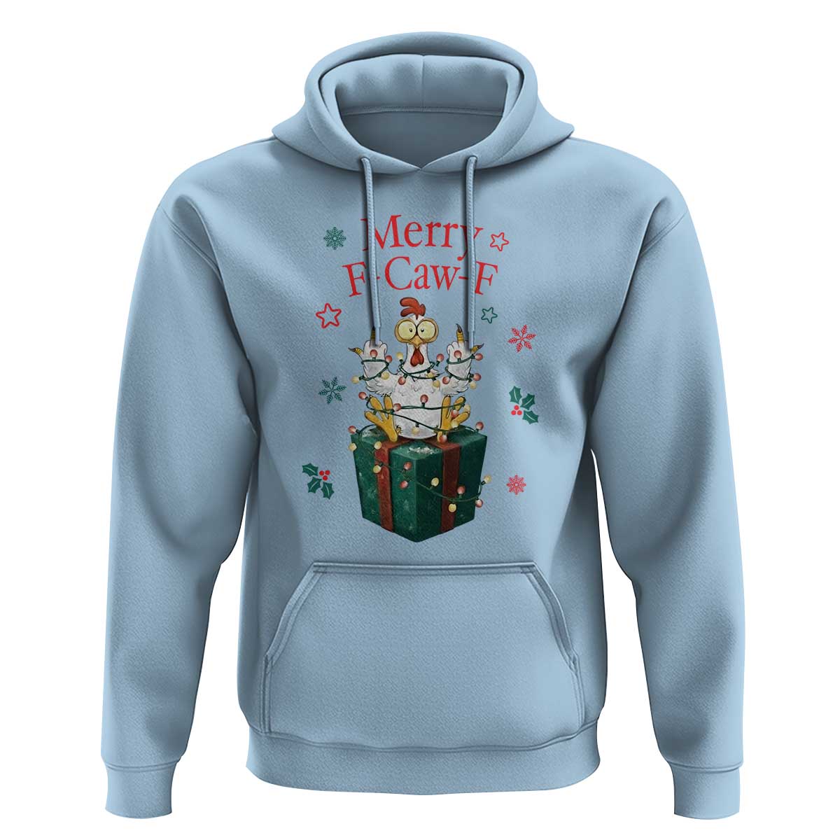 Merry F-Caw-F Chicken Hoodie Funny Christmas Gift - Wonder Print Shop