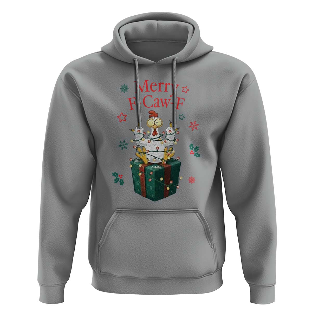 Merry F-Caw-F Chicken Hoodie Funny Christmas Gift - Wonder Print Shop