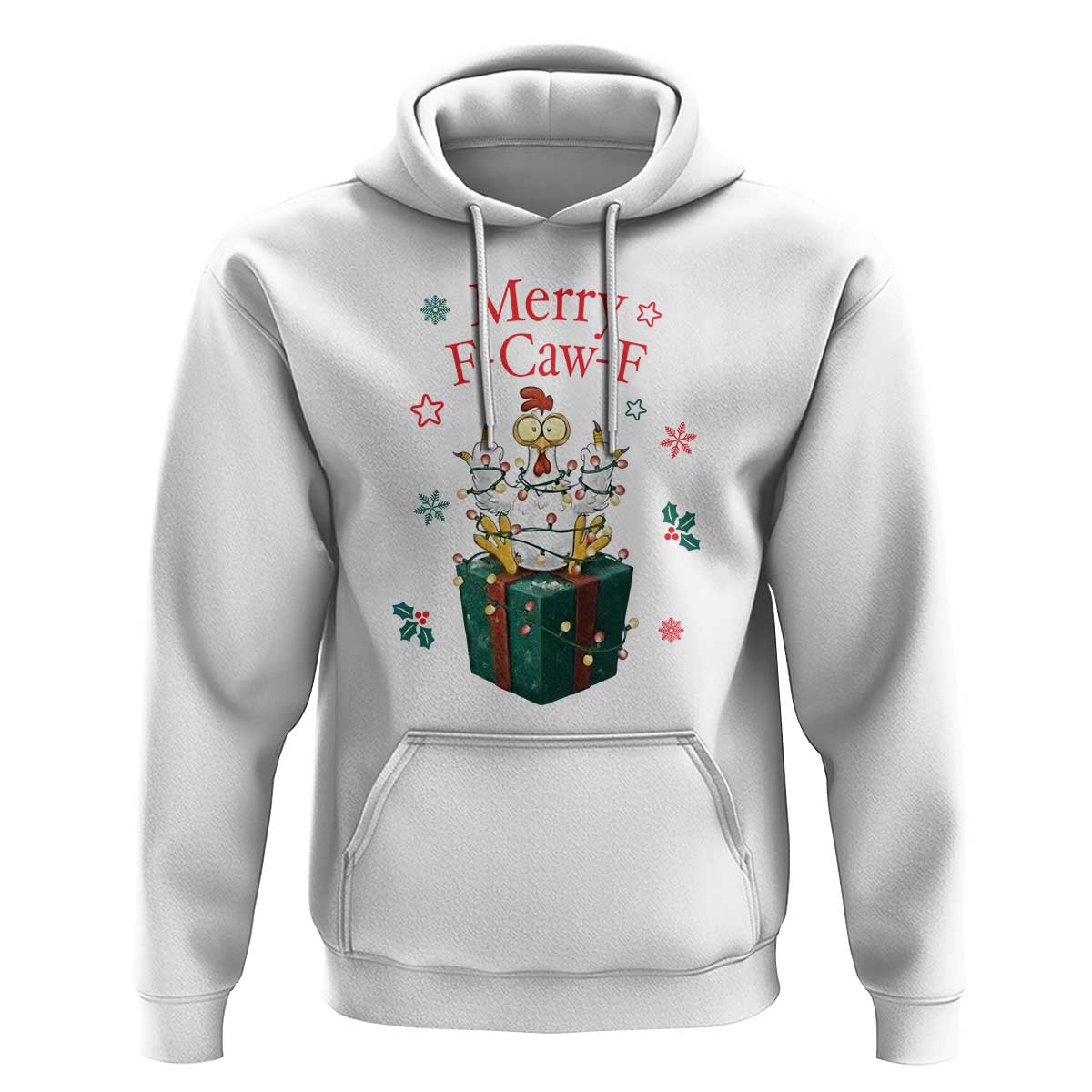 Merry F-Caw-F Chicken Hoodie Funny Christmas Gift - Wonder Print Shop
