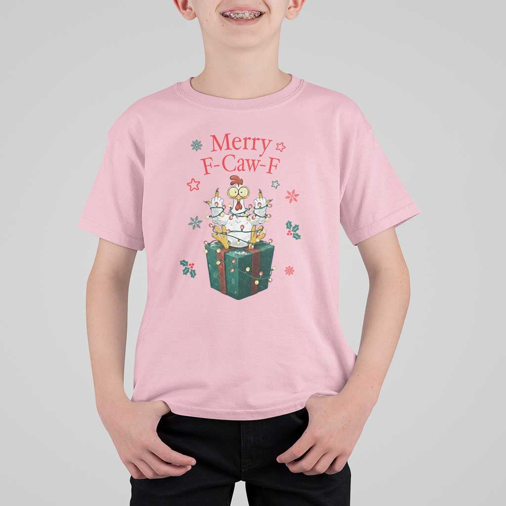 Merry F-Caw-F Chicken T Shirt For Kid Funny Christmas Gift - Wonder Print Shop
