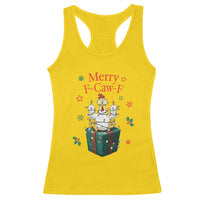 Merry F-Caw-F Chicken Racerback Tank Top Funny Christmas Gift - Wonder Print Shop