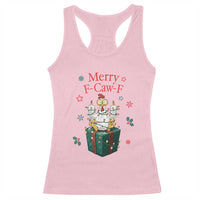 Merry F-Caw-F Chicken Racerback Tank Top Funny Christmas Gift - Wonder Print Shop