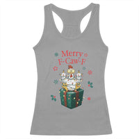 Merry F-Caw-F Chicken Racerback Tank Top Funny Christmas Gift - Wonder Print Shop