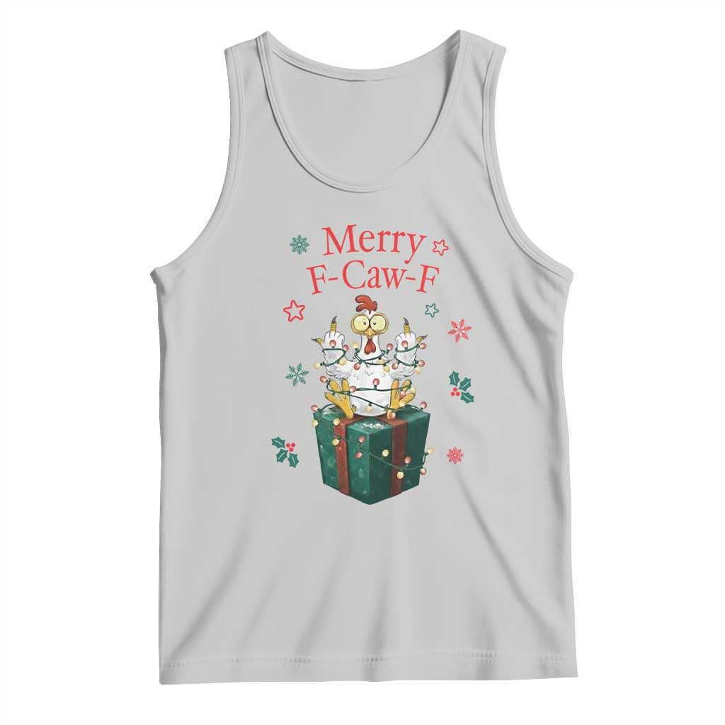 Merry F-Caw-F Chicken Tank Top Funny Christmas Gift - Wonder Print Shop