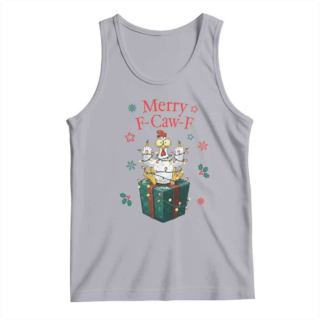 Merry F-Caw-F Chicken Tank Top Funny Christmas Gift - Wonder Print Shop