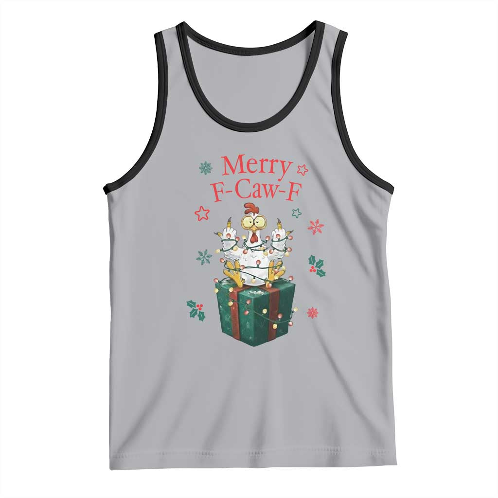 Merry F-Caw-F Chicken Tank Top Funny Christmas Gift - Wonder Print Shop