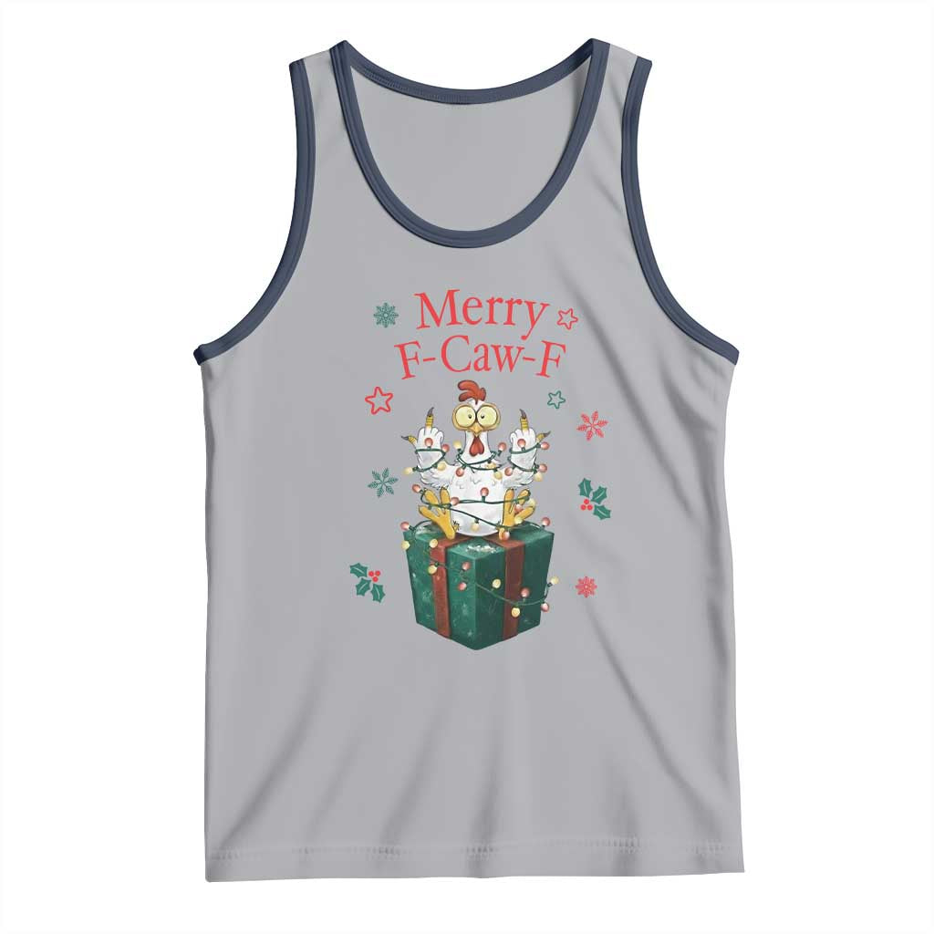 Merry F-Caw-F Chicken Tank Top Funny Christmas Gift - Wonder Print Shop