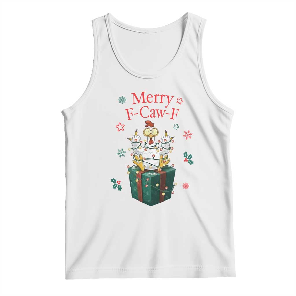 Merry F-Caw-F Chicken Tank Top Funny Christmas Gift - Wonder Print Shop