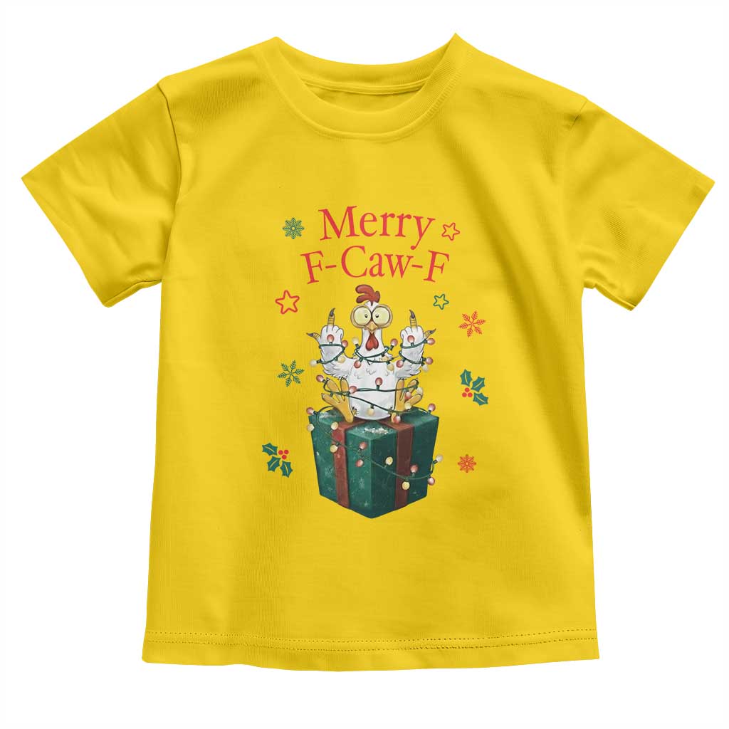 Merry F-Caw-F Chicken Toddler T Shirt Funny Christmas Gift - Wonder Print Shop