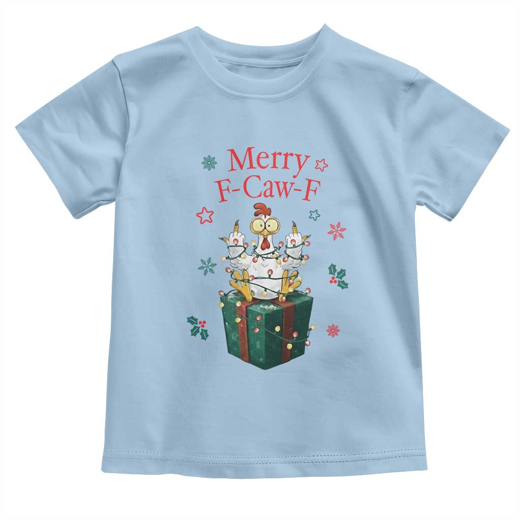 Merry F-Caw-F Chicken Toddler T Shirt Funny Christmas Gift - Wonder Print Shop