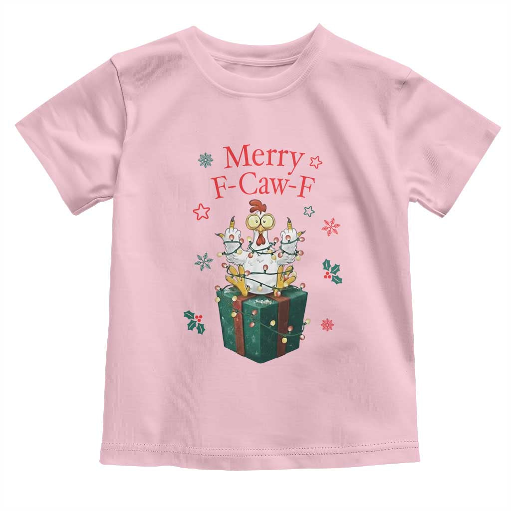 Merry F-Caw-F Chicken Toddler T Shirt Funny Christmas Gift - Wonder Print Shop