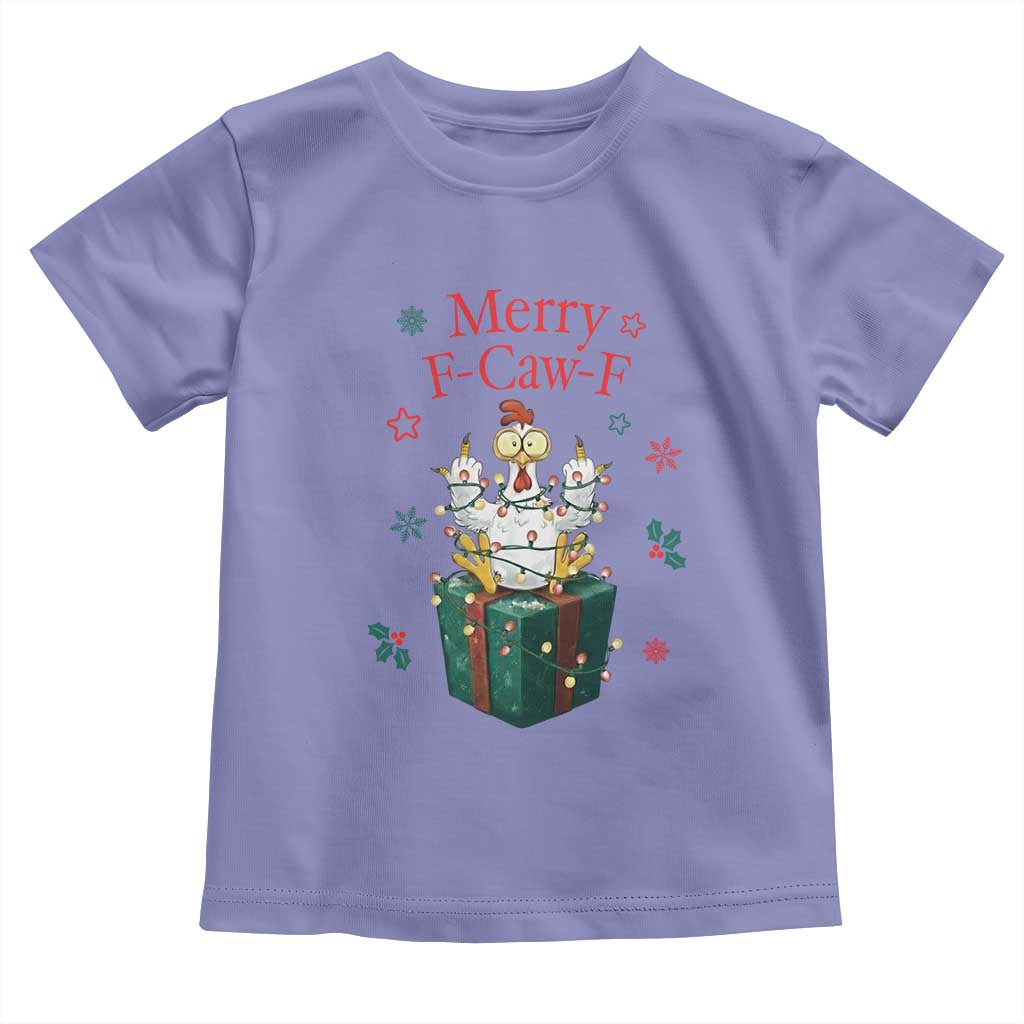 Merry F-Caw-F Chicken Toddler T Shirt Funny Christmas Gift - Wonder Print Shop