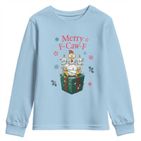 Merry F-Caw-F Chicken Youth Sweatshirt Funny Christmas Gift - Wonder Print Shop