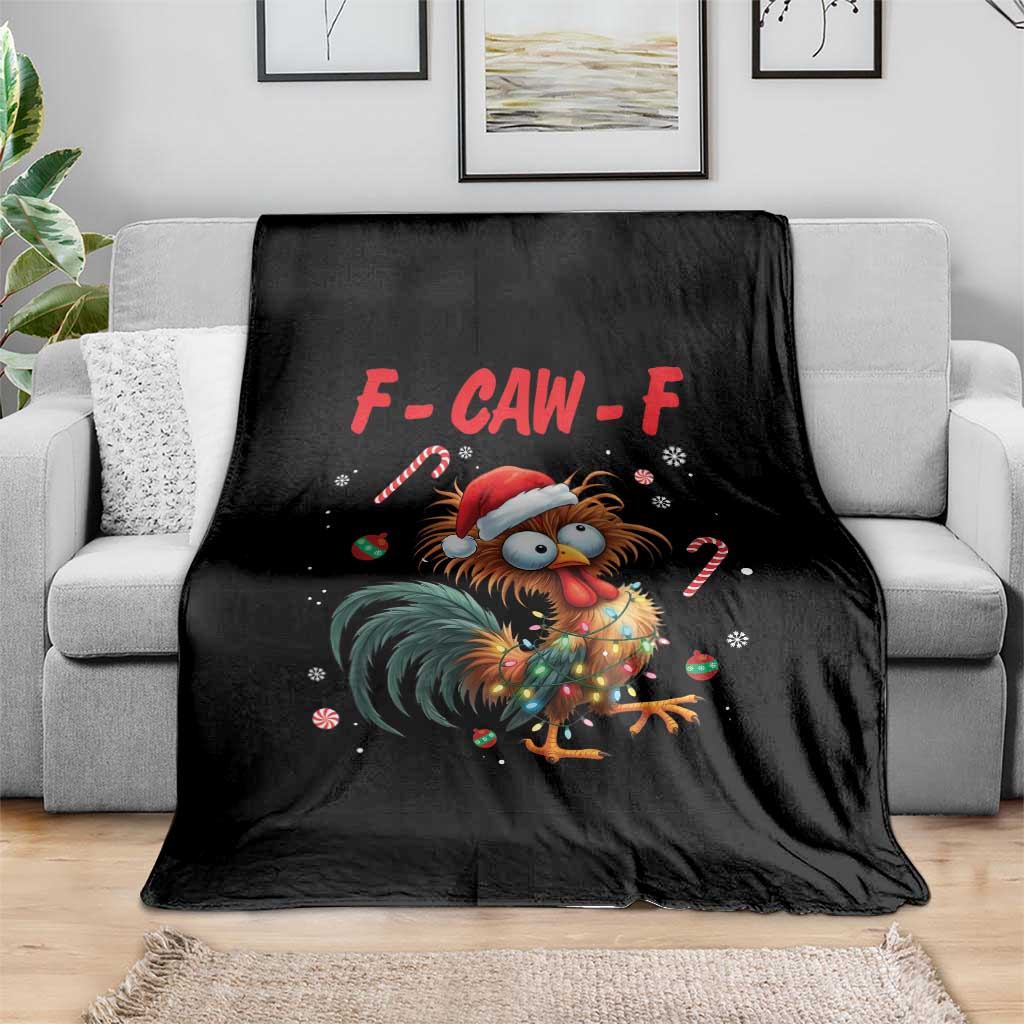 Funny F Caw F Chicken Meme Throw Blanket Christmas Gift - Wonder Print Shop